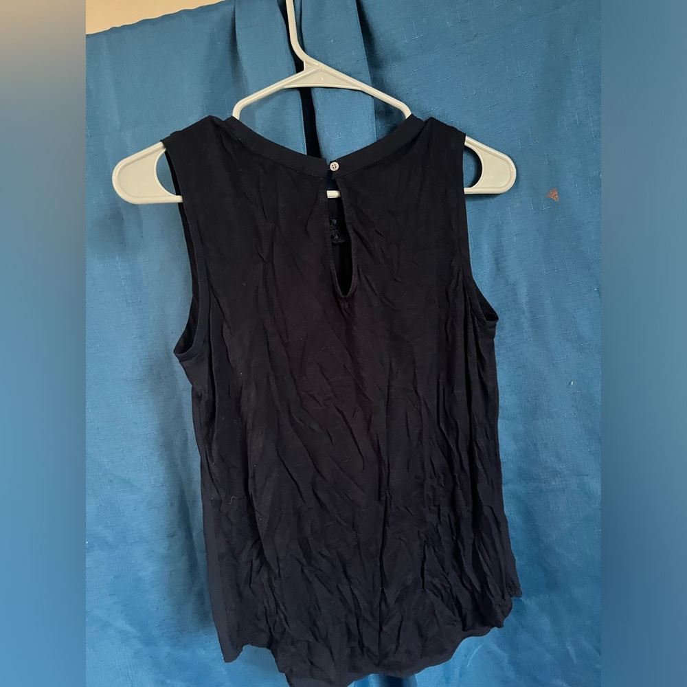 Navy blue tank top blouse